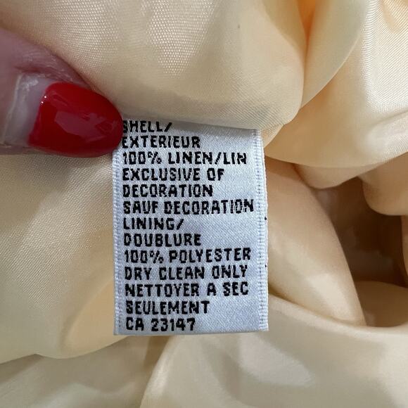 Talbots Cream Sleeveless Midi Dress V-Neck A-Line - Picture 9 of 14